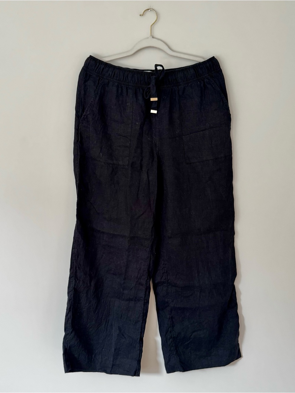 Joie 100% Linen Pull On Wide Leg Pants, Black – Size Medium